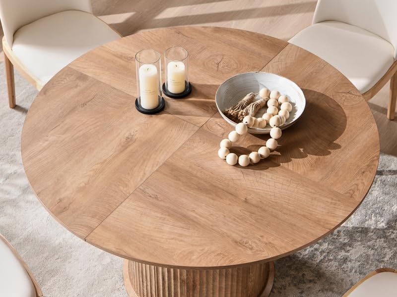 Modern Fluted Round Dining Table | Sleek & Stylish Centerpiece for Your Home