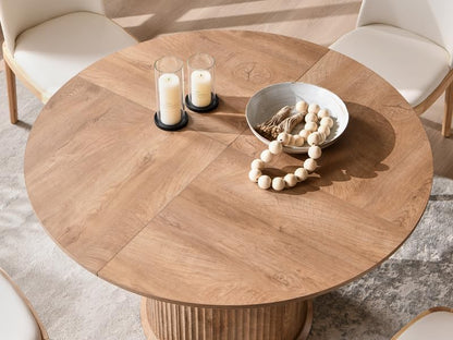 Modern Fluted Round Dining Table | Sleek & Stylish Centerpiece for Your Home
