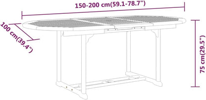 Solid Eucalyptus Outdoor Dining Set | Elegant Extendable Table & Reclining Chairs