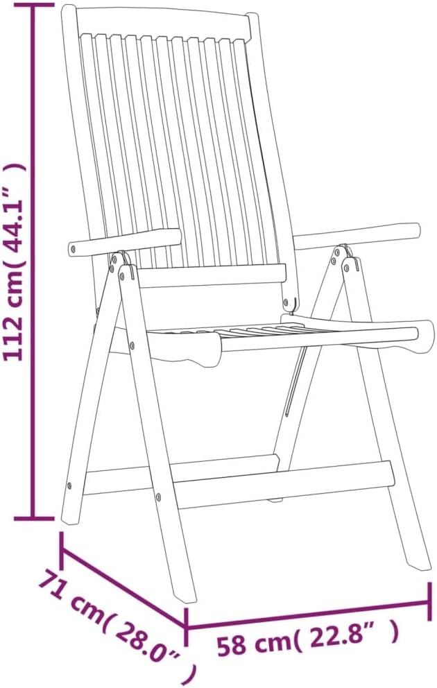 Solid Eucalyptus Outdoor Dining Set | Elegant Extendable Table & Reclining Chairs