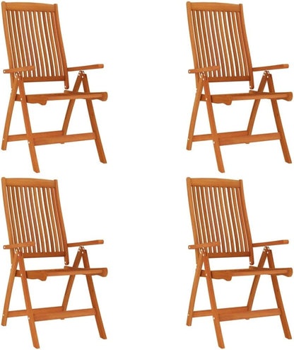 Solid Eucalyptus Outdoor Dining Set | Elegant Extendable Table & Reclining Chairs