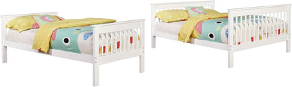 Twin Over Full Bunk Bed Space-Saving Modern Wood Frame