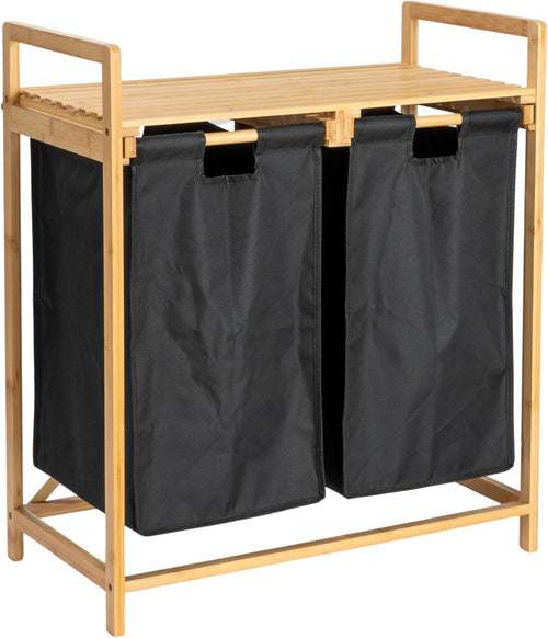 Natural Bamboo Double Hamper Organizer