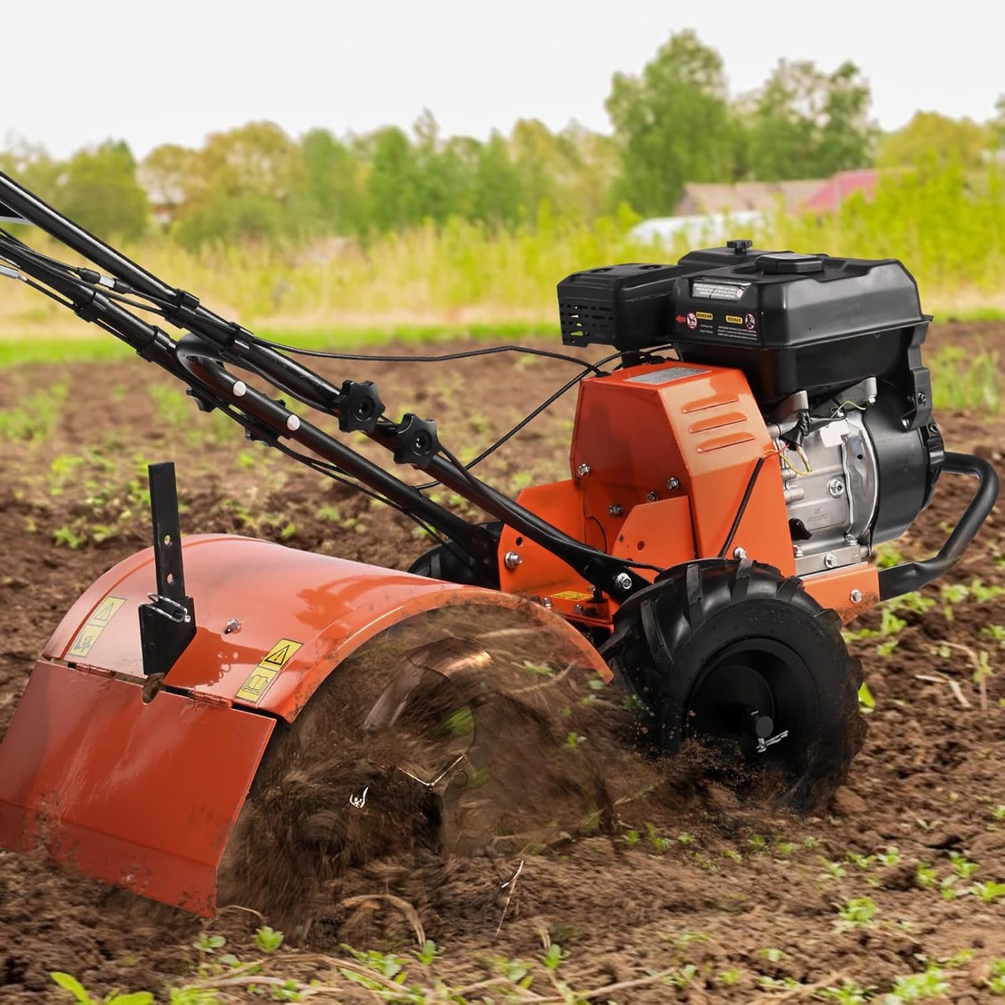 4-Stroke Gas Powered Tiller Cultivator | Heavy-Duty Garden Soil Cultivation Tool