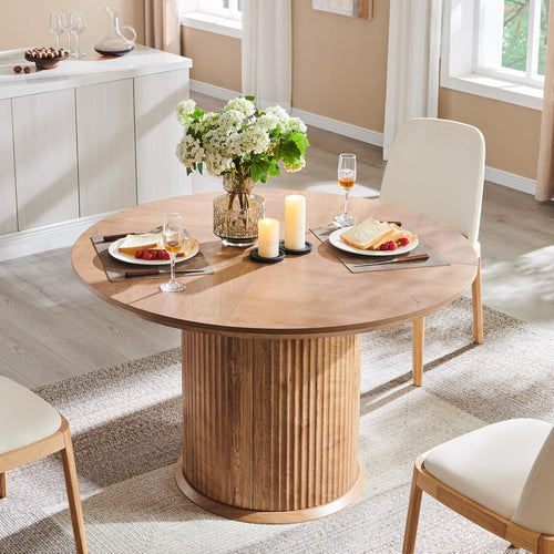Modern Fluted Round Dining Table | Sleek & Stylish Centerpiece for Your Home
