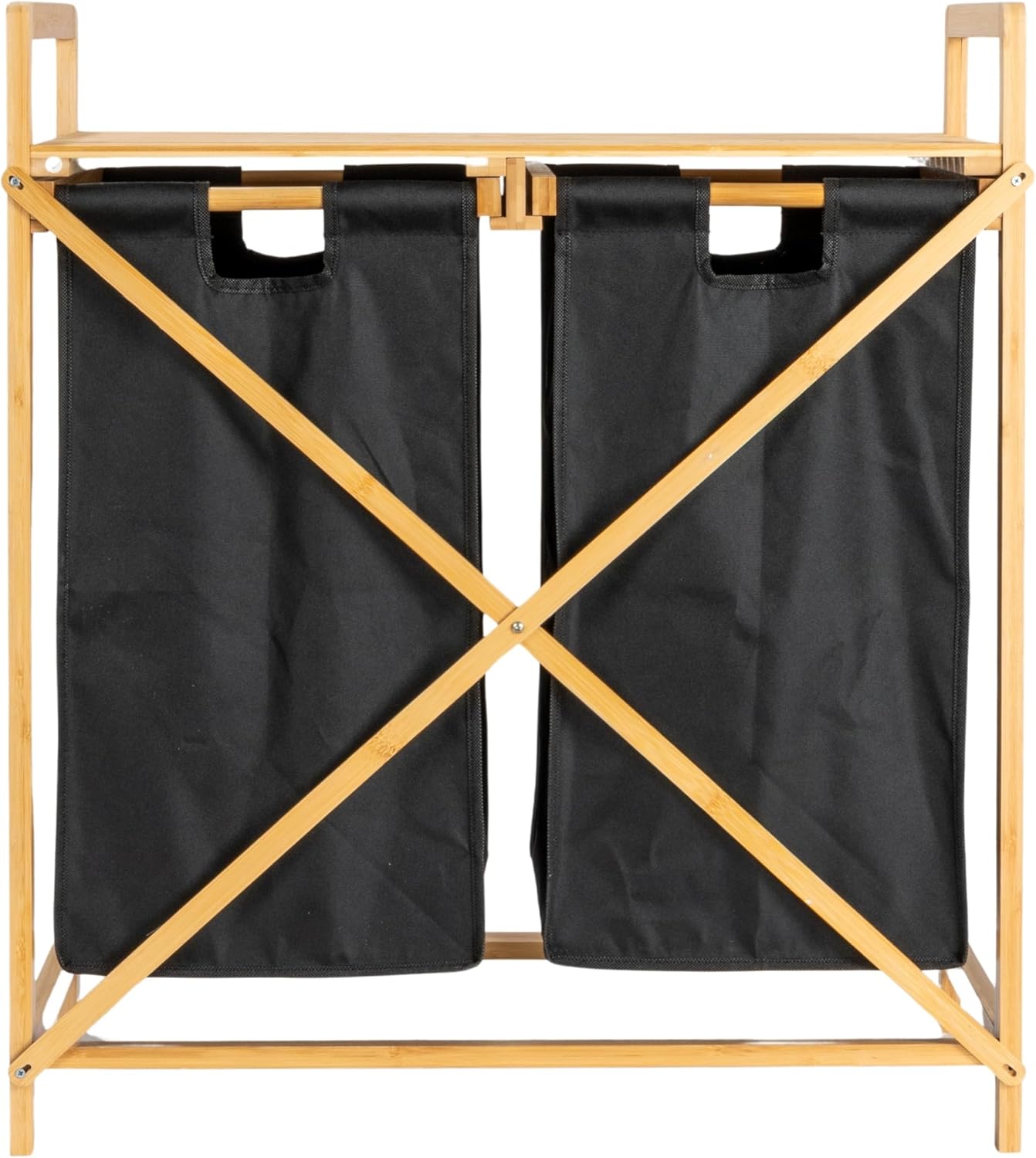 Natural Bamboo Double Hamper Organizer