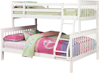 Twin Over Full Bunk Bed Space-Saving Modern Wood Frame