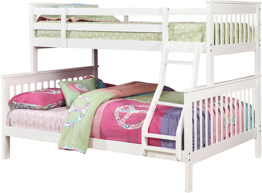 Twin Over Full Bunk Bed Space-Saving Modern Wood Frame
