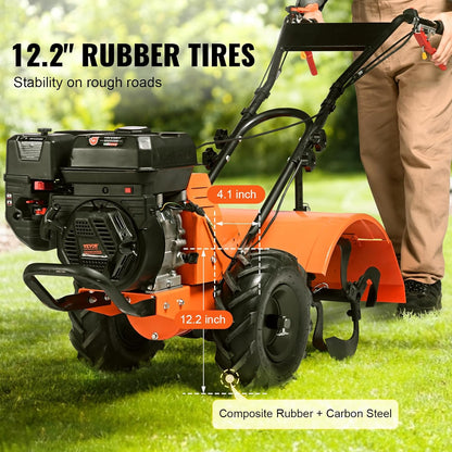 4-Stroke Gas Powered Tiller Cultivator | Heavy-Duty Garden Soil Cultivation Tool