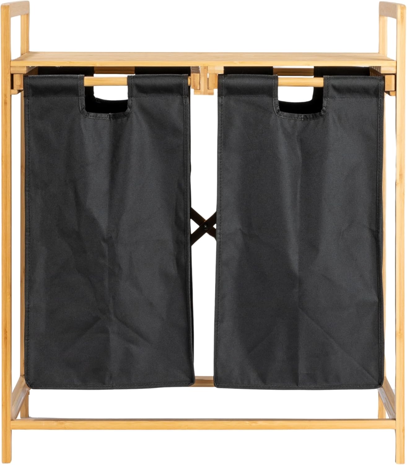 Natural Bamboo Double Hamper Organizer