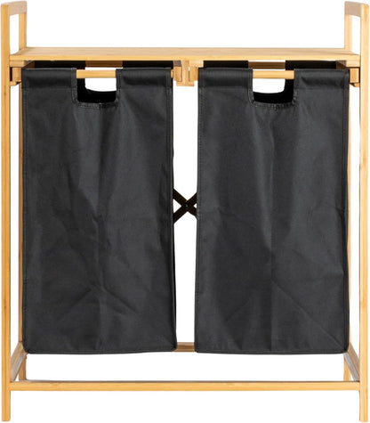 Natural Bamboo Double Hamper Organizer