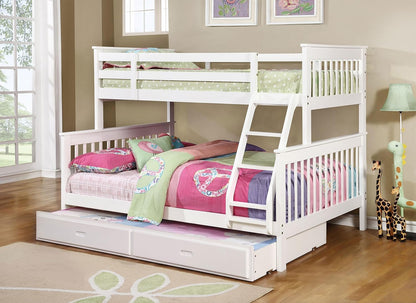 Twin Over Full Bunk Bed Space-Saving Modern Wood Frame