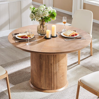 Modern Fluted Round Dining Table | Sleek & Stylish Centerpiece for Your Home